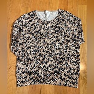LOFT Chevron Button-Up Cardigan